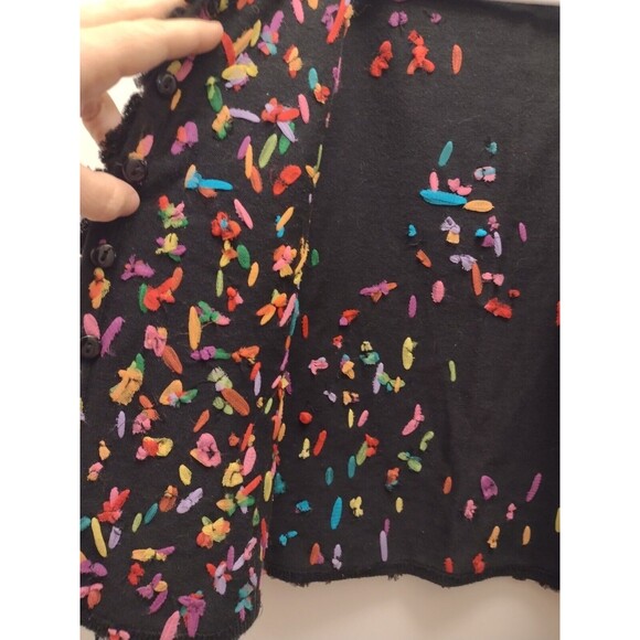 Michael Simon Ribbon Sweater Criss Cross Ribbon Cardigan Art To Wear S - Picture 11 of 12